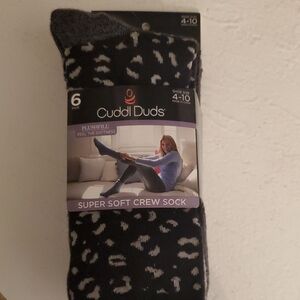 Cuddl Duds Cozy Black and Gray Casual Socks